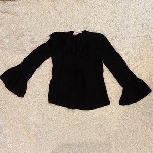 BCBG Black Bell Sleeve Peasant Top Size XXS